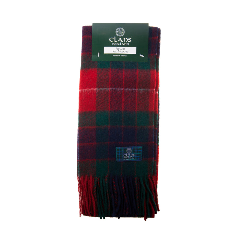 Lambswool Scottish Tartan Clan Scarf Fraser Red - Heritage Of Scotland - FRASER RED