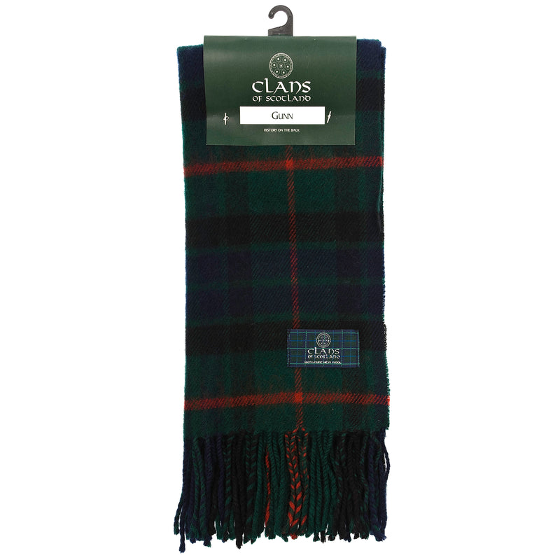 Lambswool Scottish Tartan Clan Scarf Gunn - Heritage Of Scotland - GUNN