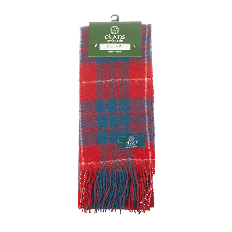 Lambswool Scottish Tartan Clan Scarf Hamilton Red - Heritage Of Scotland - HAMILTON RED