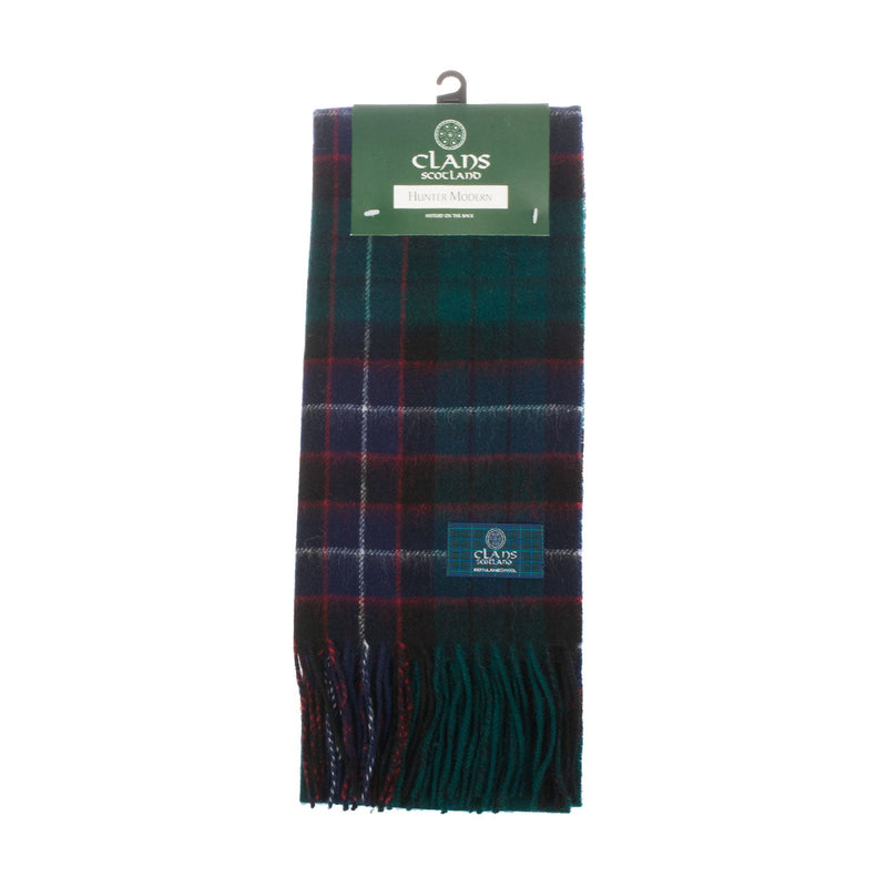 Lambswool Scottish Tartan Clan Scarf Hunter - Heritage Of Scotland - HUNTER