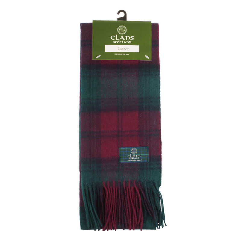 Lambswool Scottish Tartan Clan Scarf Lindsay - Heritage Of Scotland - LINDSAY