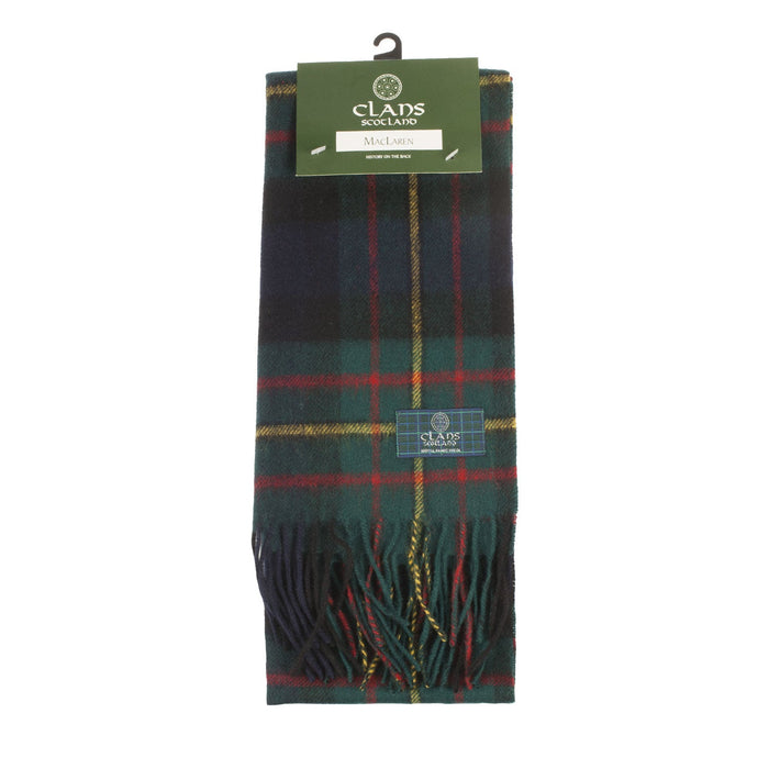 Lambswool Scottish Tartan Clan Scarf Maclaren - Heritage Of Scotland - MACLAREN