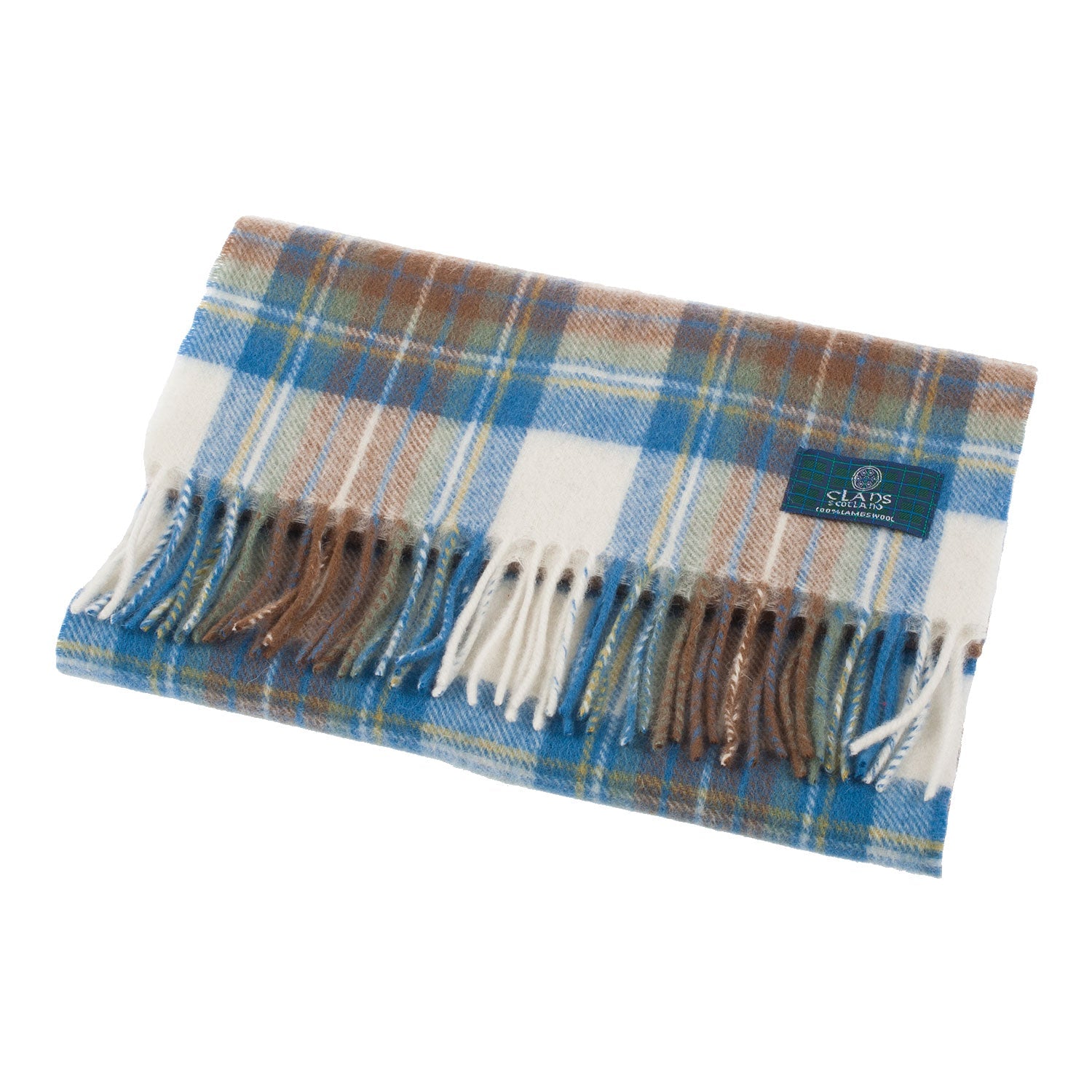 Lambswool Scottish Tartan Clan Scarf Stewart Muted Blue - Heritage Of Scotland - STEWART MUTED BLUE