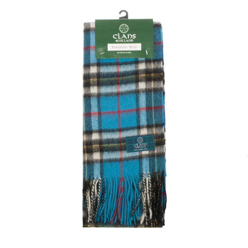 Lambswool Scottish Tartan Clan Scarf Thomson Blue - Heritage Of Scotland - THOMSON BLUE