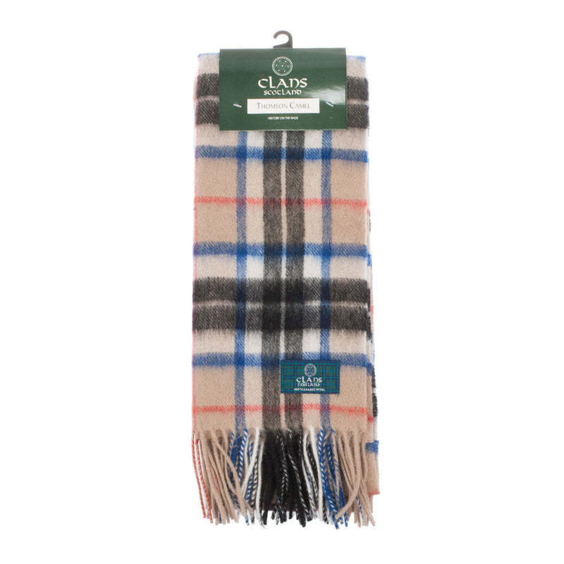 Lambswool Scottish Tartan Clan Scarf Thomson Camel - Heritage Of Scotland - THOMSON CAMEL