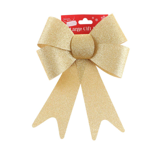Large Gold Glitter Bow 48'S - Heritage Of Scotland - GOLD