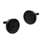 Lion Rampant Oval Cufflinks Jet Black - Heritage Of Scotland - JET BLACK