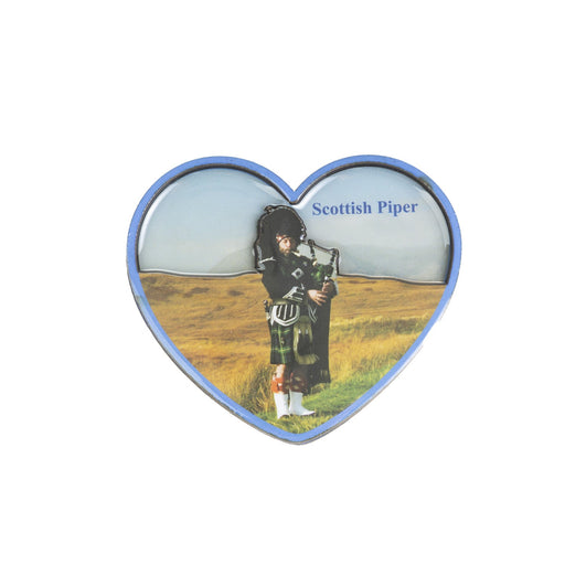 Mdf Magnet Heart - Piper Man - Heritage Of Scotland - NA