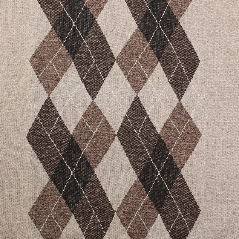 Men's Argyle Ballantrae Jumper Beige Melange - Heritage Of Scotland - BEIGE MELANGE