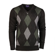 Men's Argyle Ballantrae Jumper Black - Heritage Of Scotland - BLACK