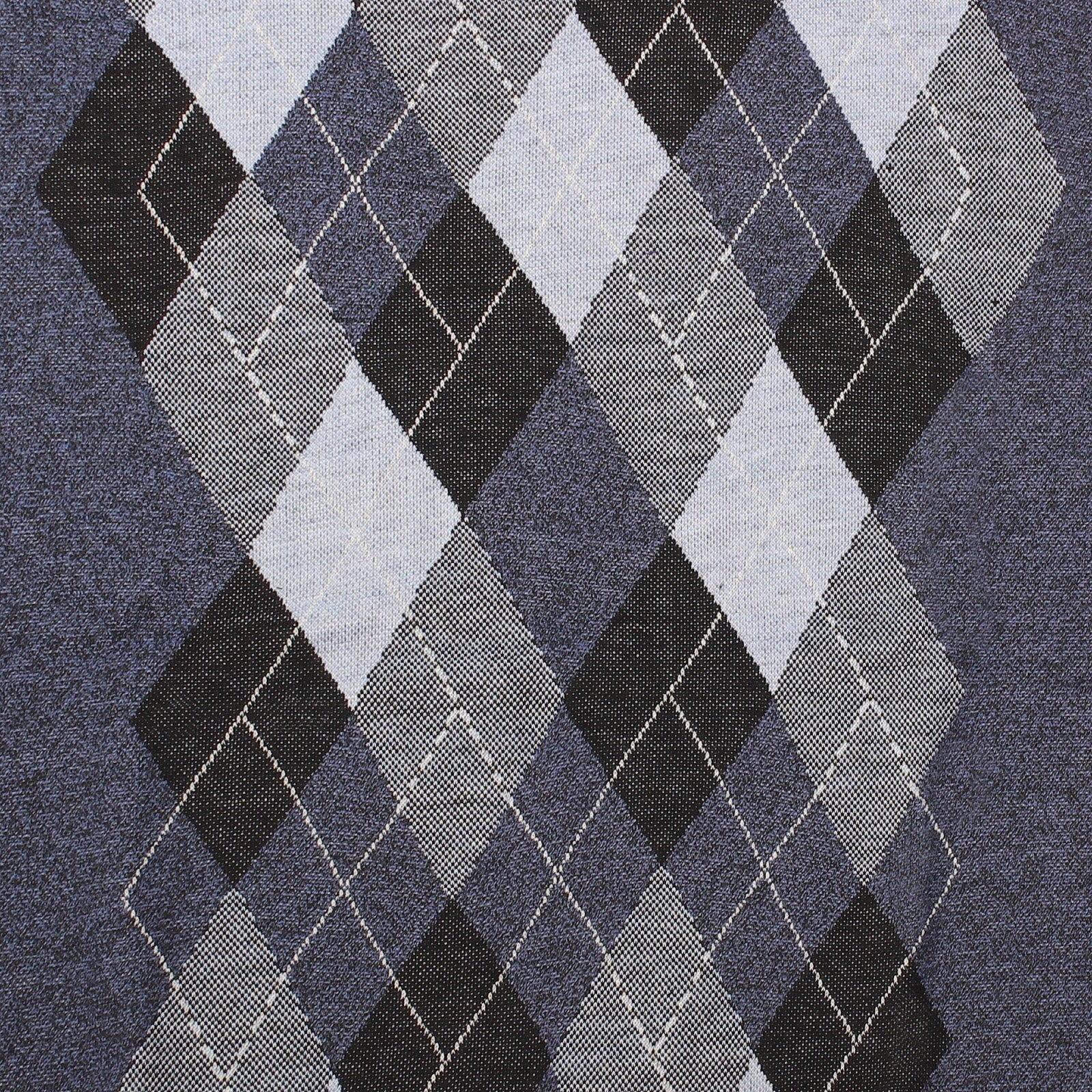 Men's Argyle Ballantrae Jumper Crew Nec Navy Melange - Heritage Of Scotland - NAVY MELANGE