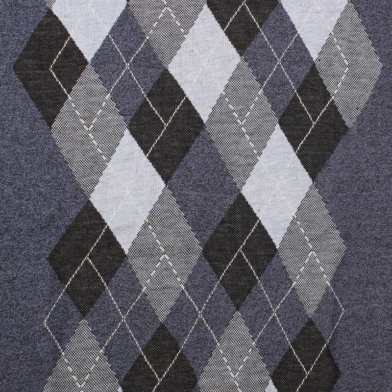 Men's Argyle Ballantrae Jumper Crew Nec Navy Melange - Heritage Of Scotland - NAVY MELANGE