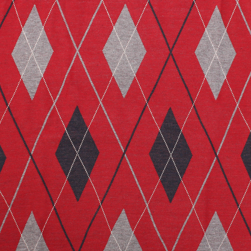 Men's Argyle Ballantrae Jumper Crew Nec Red - Heritage Of Scotland - RED