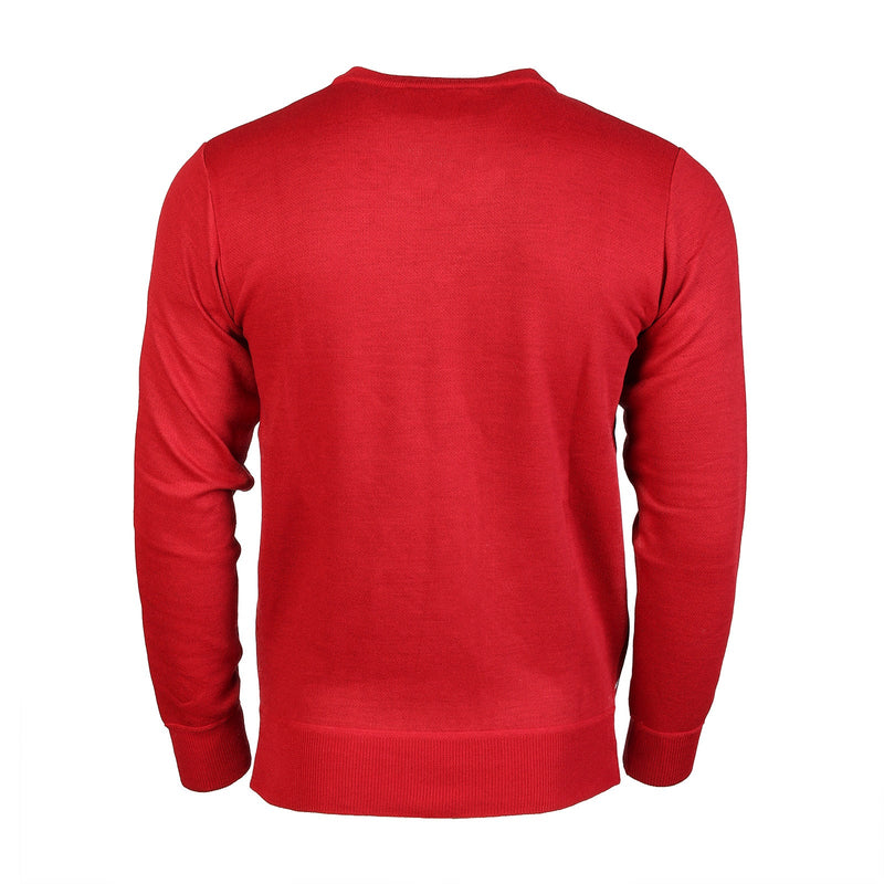Men's Argyle Ballantrae Jumper Crew Nec Red - Heritage Of Scotland - RED