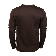 Men's Argyle Ballantrae Jumper Dark Brown - Heritage Of Scotland - DARK BROWN