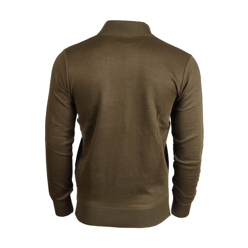 Men's Argyle Ballantrae Jumper Half Zip Black W/ Melange Grey - Heritage Of Scotland - BLACK W/ MELANGE GREY