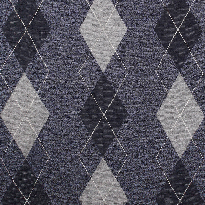 Men's Argyle Ballantrae Jumper Half Zip Blue Melange - Heritage Of Scotland - BLUE MELANGE