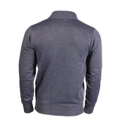 Men's Argyle Ballantrae Jumper Half Zip Blue Melange - Heritage Of Scotland - BLUE MELANGE