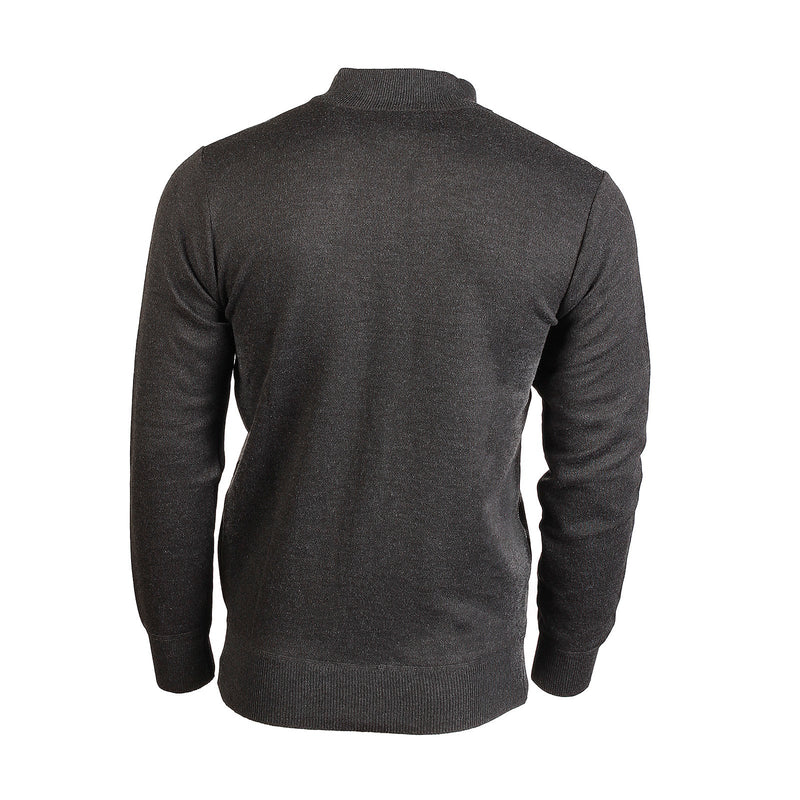Men's Argyle Ballantrae Jumper Half Zip Charcoal - Heritage Of Scotland - CHARCOAL