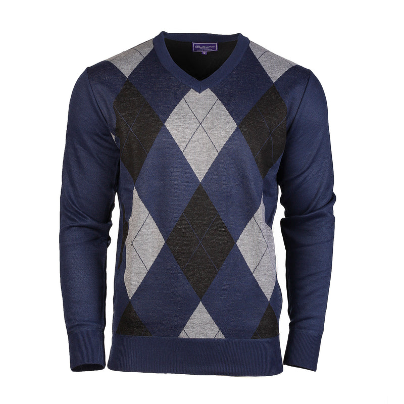 Men's Argyle Ballantrae Jumper Turquoise - Heritage Of Scotland - TURQUOISE