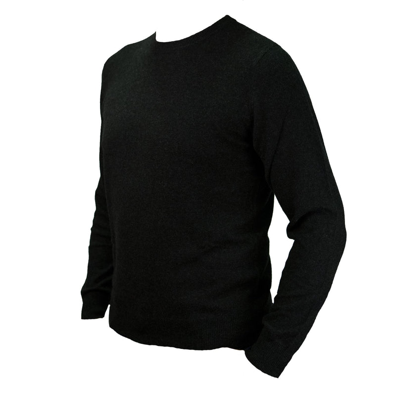 Men's Dunedin Cashmere 100% Cashmere Cr Charcoal - Heritage Of Scotland - CHARCOAL