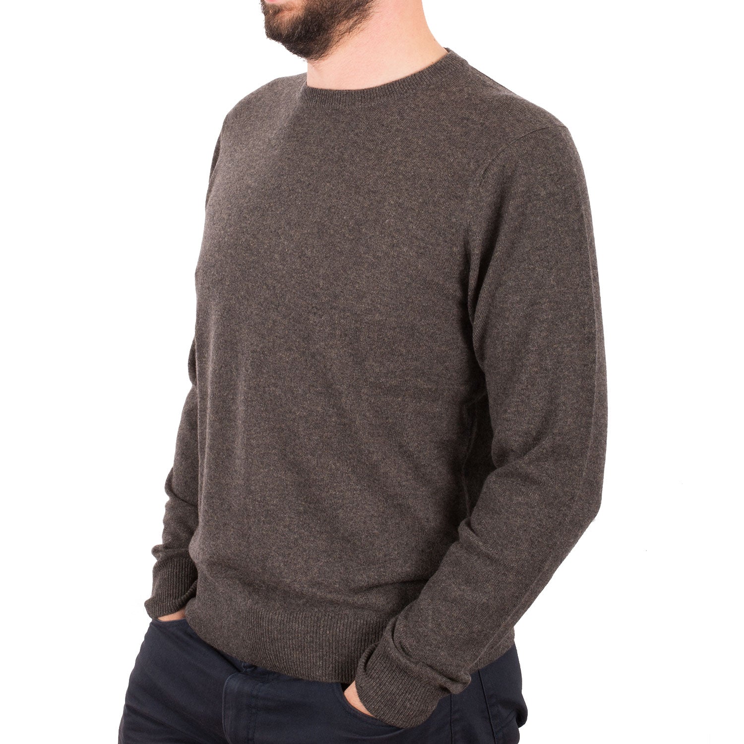 Men's Dunedin Cashmere 100% Cashmere Cr Ptarmigan - Heritage Of Scotland - PTARMIGAN