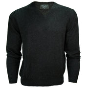 Men's Dunedin Cashmere 100% Cashmere V Charcoal - Heritage Of Scotland - CHARCOAL