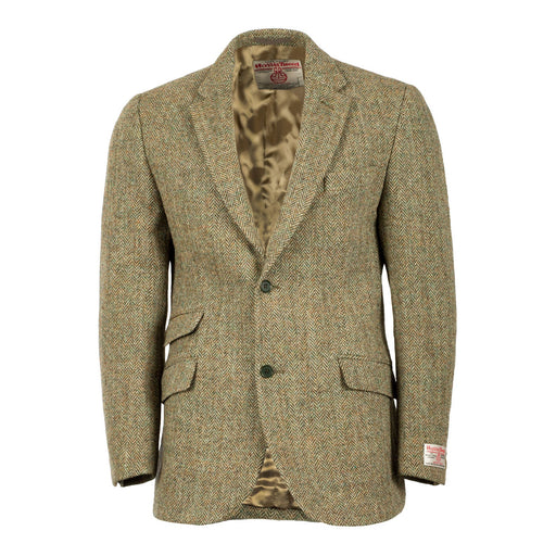 Men's Harris Tweed Harris Jacket Green Herringbone - Heritage Of Scotland - GREEN HERRINGBONE
