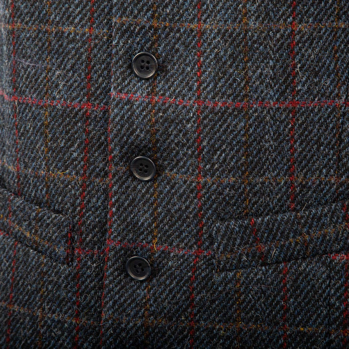 Men's Harris Tweed Lewis Waistcoat Blue Check - Heritage Of Scotland - BLUE CHECK
