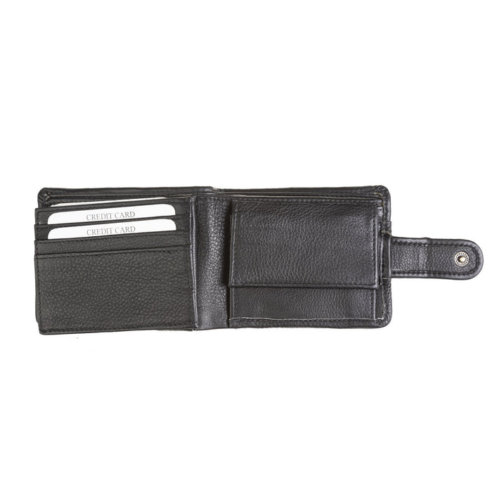 Mens Ht Leather Wallet With Loop Closer Lovat Check / Black - Heritage Of Scotland - LOVAT CHECK / BLACK