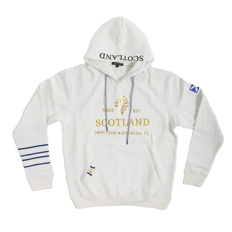 Men's Morrison Hooded Top Off White - Heritage Of Scotland - OFF WHITE
