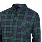 Men's Plaid Velour Lined Check Shirt Black Watch - Heritage Of Scotland - BLACK WATCH