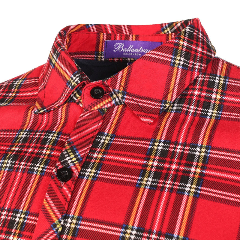 Men's Plaid Velour Lined Check Shirt Stewart Royal - Heritage Of Scotland - STEWART ROYAL