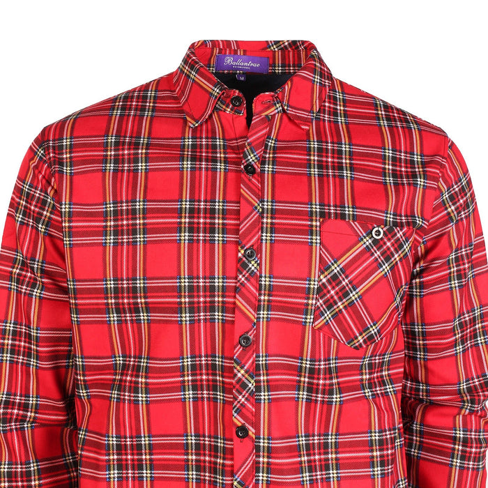 Men's Plaid Velour Lined Check Shirt Stewart Royal - Heritage Of Scotland - STEWART ROYAL