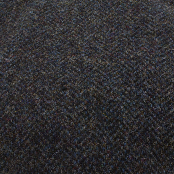 Men's Tweed Stornoway Y02 Flat Cap 2012 Grey/Blue Herringbone - Heritage Of Scotland - 2012 GREY/BLUE HERRINGBONE