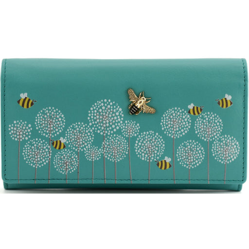 Moonflower Card And Coin Bee Purse Turquoise - Heritage Of Scotland - TURQUOISE