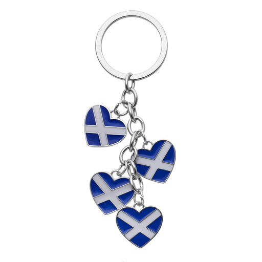 Multi Saltire Heart Keyring - Heritage Of Scotland - N/A