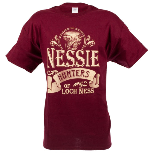 Nessie Hunters 2 T-Shirt Burgandy - Heritage Of Scotland - BURGANDY