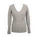 New Cable V Neck Silver Grey - Heritage Of Scotland - SILVER GREY
