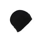 Plain Knit Ladies Beanie Rib Turn Up Black - Heritage Of Scotland - BLACK