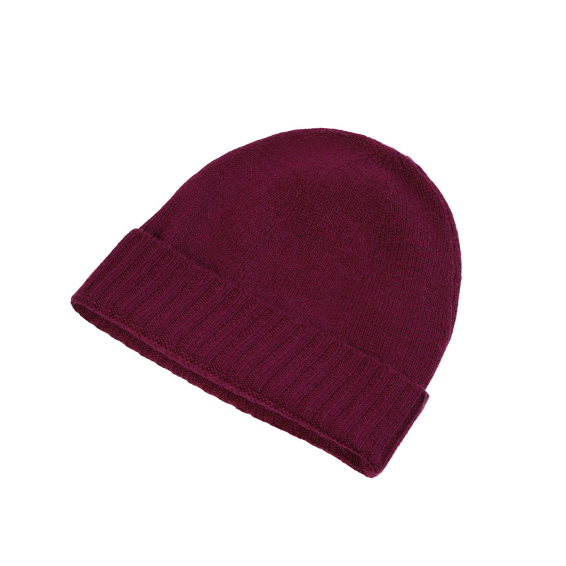 Plain Knit Ladies Beanie Rib Turn Up Eminence - Heritage Of Scotland - EMINENCE