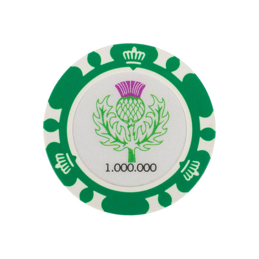 Poker Chip - I Was Here Green Thistle Tartan - Heritage Of Scotland - GREEN THISTLE TARTAN