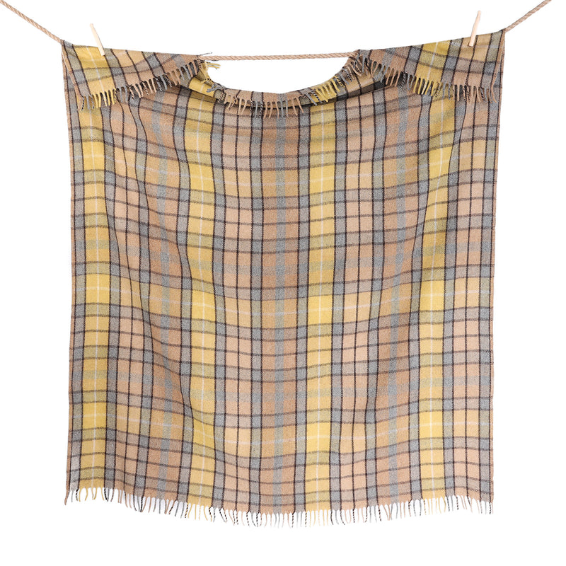 Recycled Wool Tartan Blanket Throw Buchanan Natural - Heritage Of Scotland - BUCHANAN NATURAL