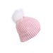 Rib Pom Hat Ft Baby Pink/White - Heritage Of Scotland - BABY PINK/WHITE