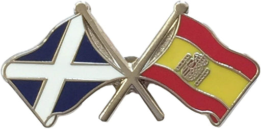 Saltire & Spain Crossed Flags Lapel Pin - Heritage Of Scotland - N/A