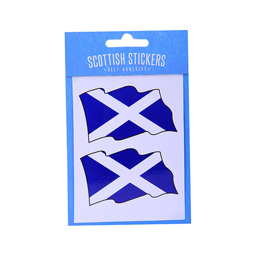 Saltire Wavy Flag Mini Sticker X 2 - Heritage Of Scotland - NA