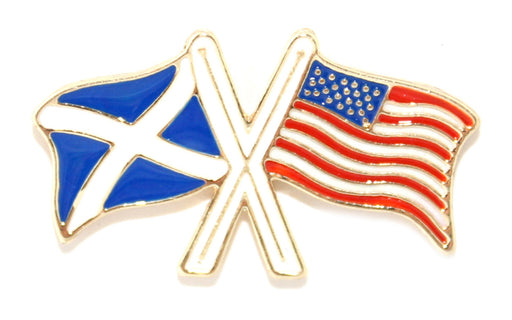 Saltire/Usa Cross Flags Pin Badge - Heritage Of Scotland - NA