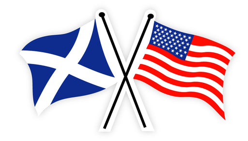 Saltire/Usa Cross Flags Sticker - Heritage Of Scotland - NA