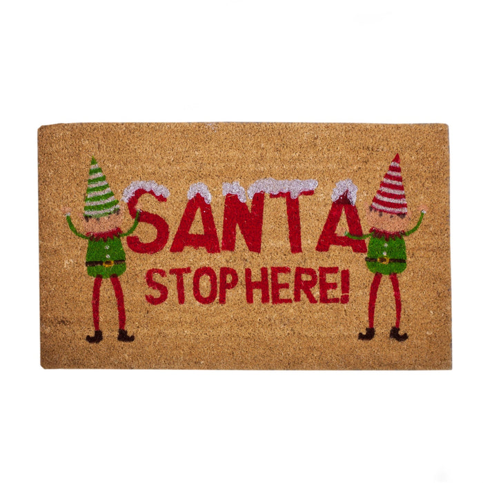 Santa Stop Here! Coir Door Mat - Heritage Of Scotland - N/A