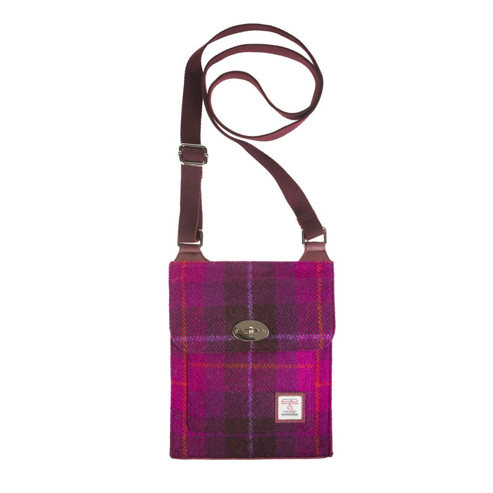 Satchel Bag Purple Check - Heritage Of Scotland - PURPLE CHECK
